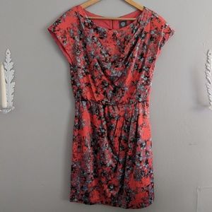Vince Camuto Dress Floral Printed Red Dressy
